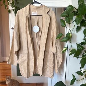 Elegant Beige Women's Blazer by Myrah Penaloza